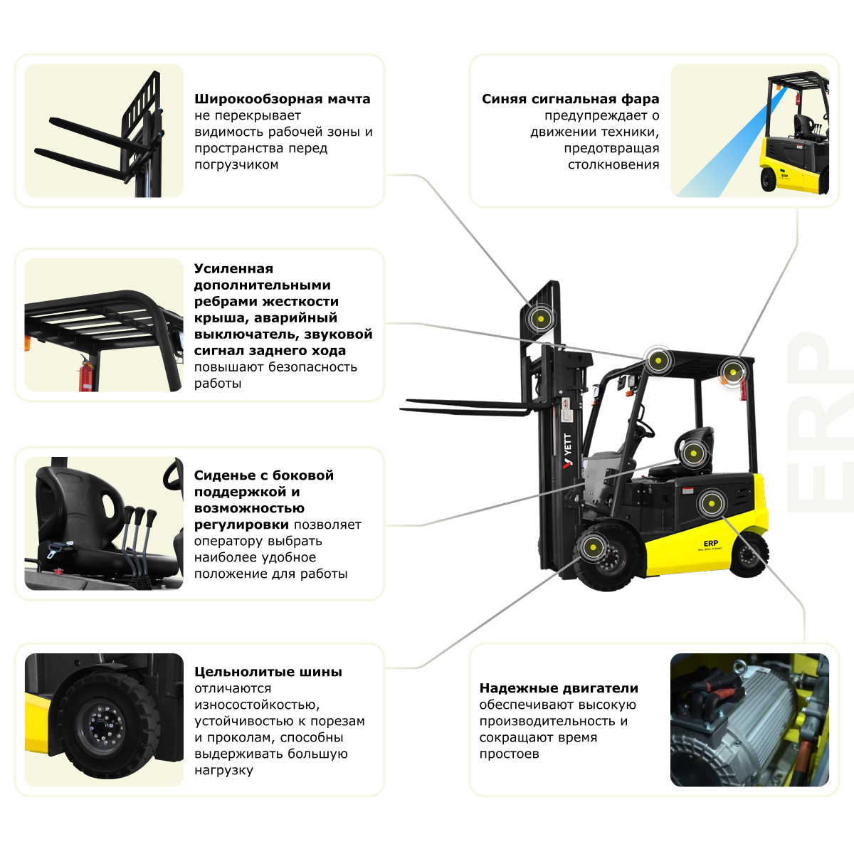 Электрический погрузчик YETT ERP20 li-ion ZSM550-SS - 6