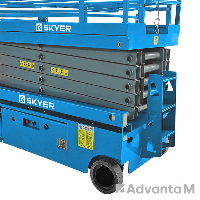 Самоходный ножничный подъемник с выдвижной платформой  (узкий) SKYER PLH1025 - 5