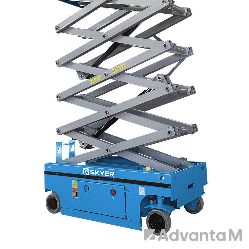 Самоходный ножничный подъемник с выдвижной платформой  (узкий) SKYER PLH1025 - 3