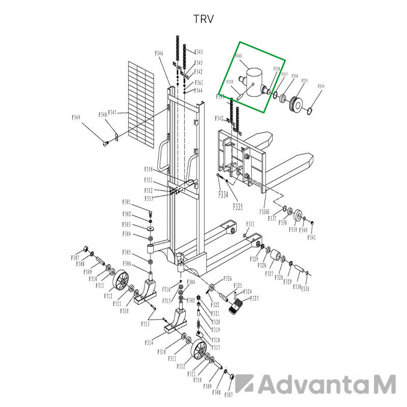 Крестовина  гидроузла в сборе для TRV1030  - 1